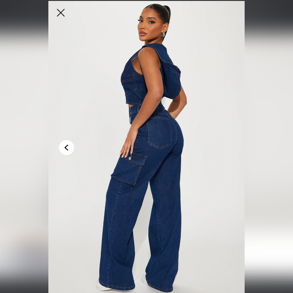 Fashion Nova Dark Blue Flare Jeans